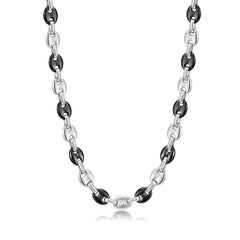 Men Stainless Steel Coffee Bean Necklace 22in Long Golden Steel