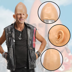 Realistic Conehead Alien Skull Prop Beige to Reddish Brown Gradient