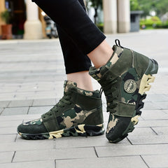Women's Camo Combat Boots High Soft Sole Round Toe Non slip Outdoor Hiking Shoes