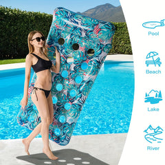 Inflatable Pool Float Mat Adult Size Headrest Lake Float Raft Lounger