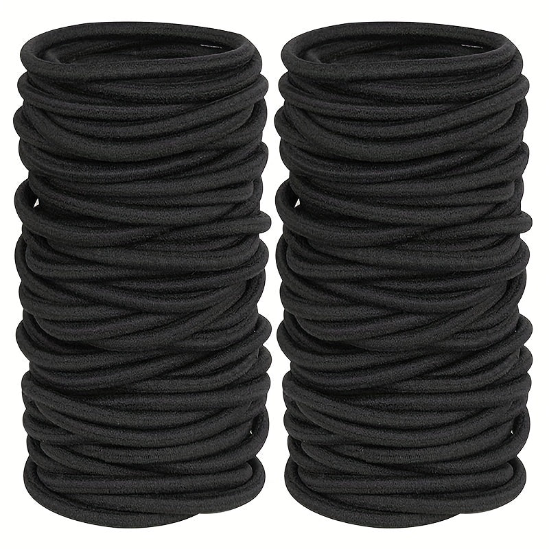 50 Pcs Hair Ties for Thick & Curly Hair Ponytail Holders Elastic Bands Women Men