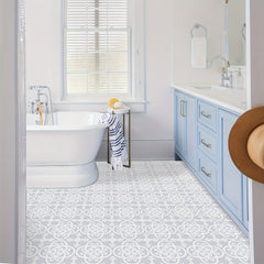 15pcs Adhesive Floor Sticker Peel And Stick Floor Tiles Kitchen Bathroom Living