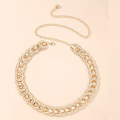 Threaded Ring Waist Chain Single Layer Golden Metal Chain Belt