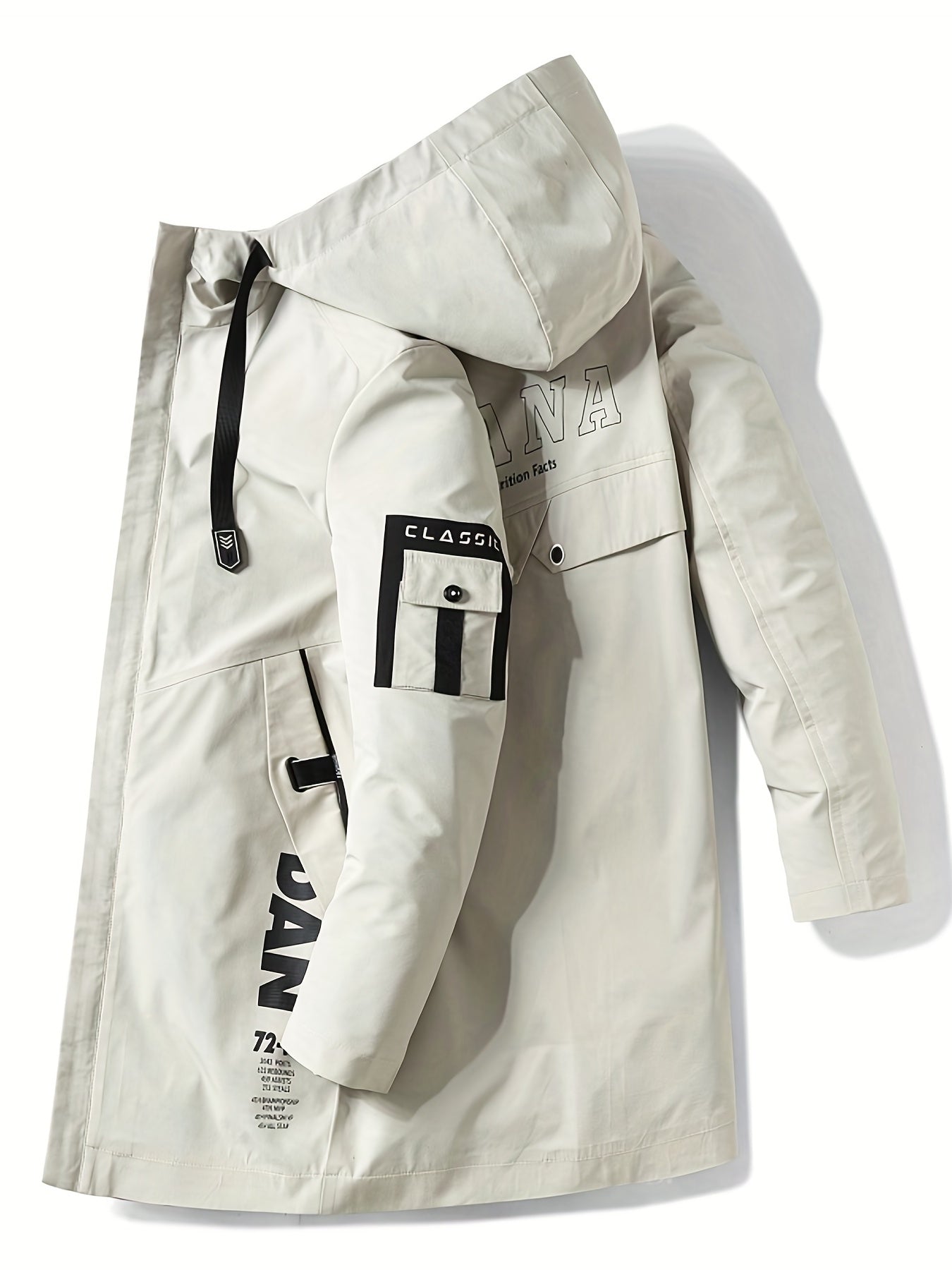 Men's Hooded Windbreaker Jacket Zip Up Coat