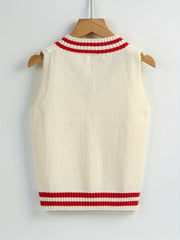 Toddler's Striped V Neck Sweater Baby's Stylish Sleeveless Vest
