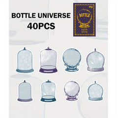 40pcs Paper Bottle Shape Stickers for DIY Scrapbooks Journals & Albums