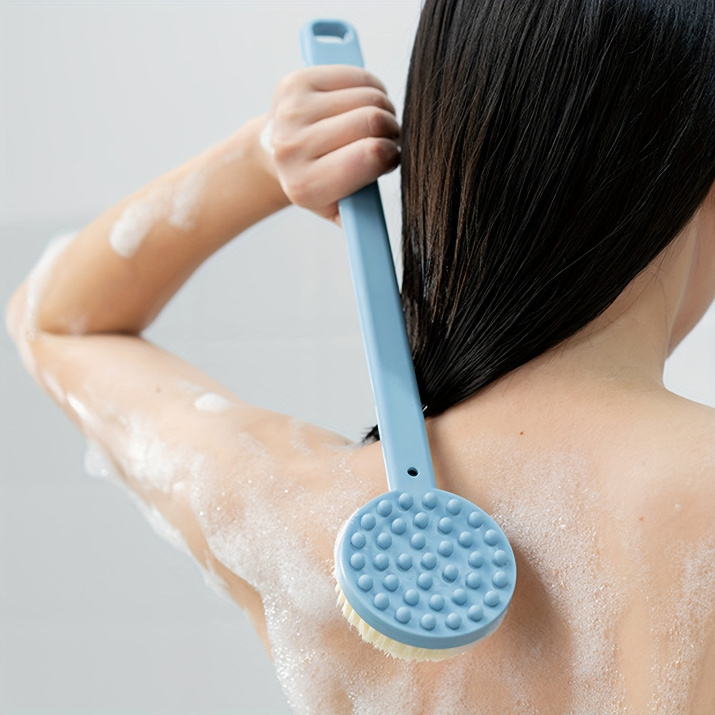 Long Handle Shower Brush Silicone Back Scrubber