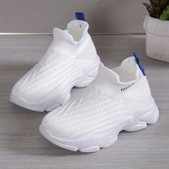 Boys Slip On Sneakers Breathable Woven Shoes for Outdoor Activities