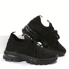 Women's Mesh Sneakers Low Lace Up Round Toe Non slip Shoes
