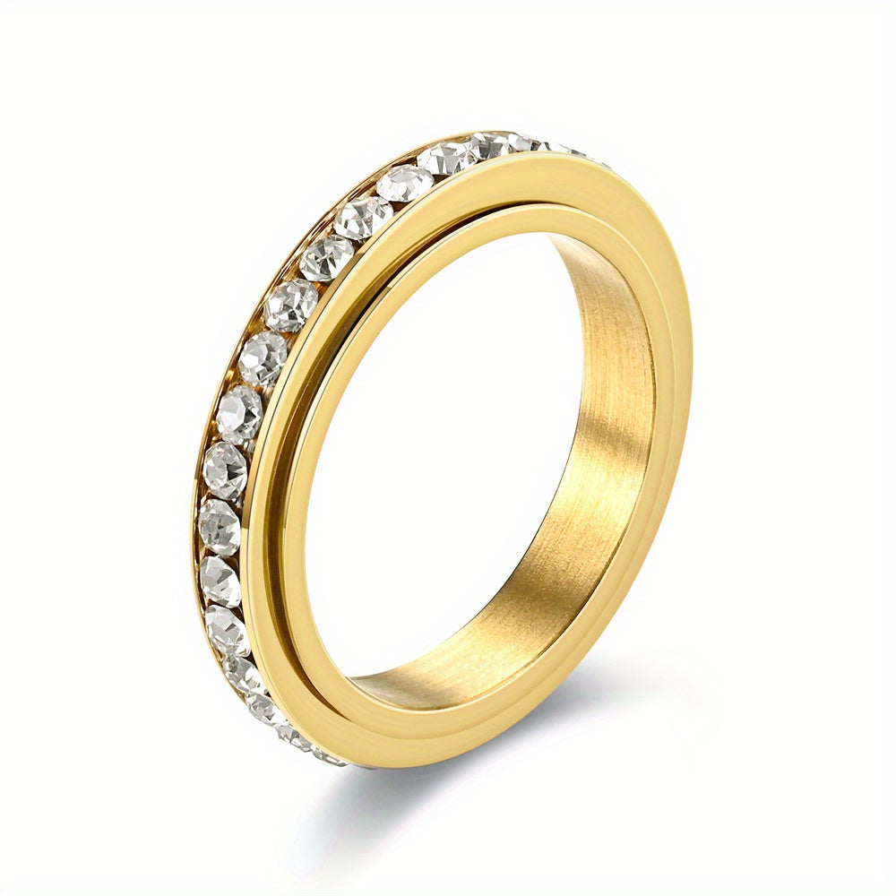 Men's Faux Diamond Ring - Stylish Silver Tone Band