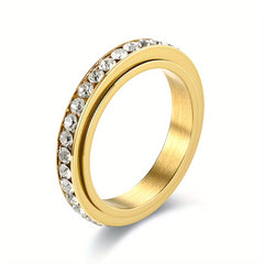 Men's Faux Diamond Ring - Stylish Silver Tone Band