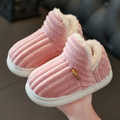 Cozy Fleece House Shoes For Girls - Slip On Indoor Walking Shoes