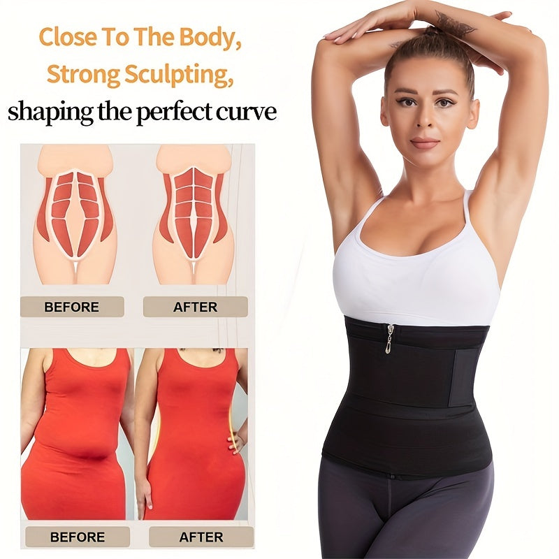 Zipper Waist Trainer Tummy Wrap Tummy Control Belly Belt Women's Underwear
