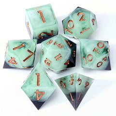 7pcs Crystal Clear Resin Dice Set Polyhedral Dice for Board Games