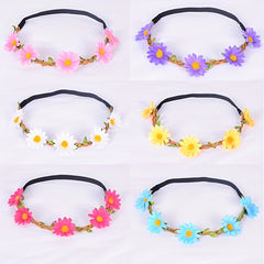 7pcs Flower Headband Women's Floral Hair Band Vacation Wreath Hair Accessories