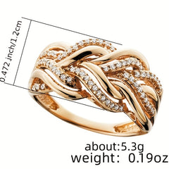 18K Plated Zircon Ring for Women Wedding Gift