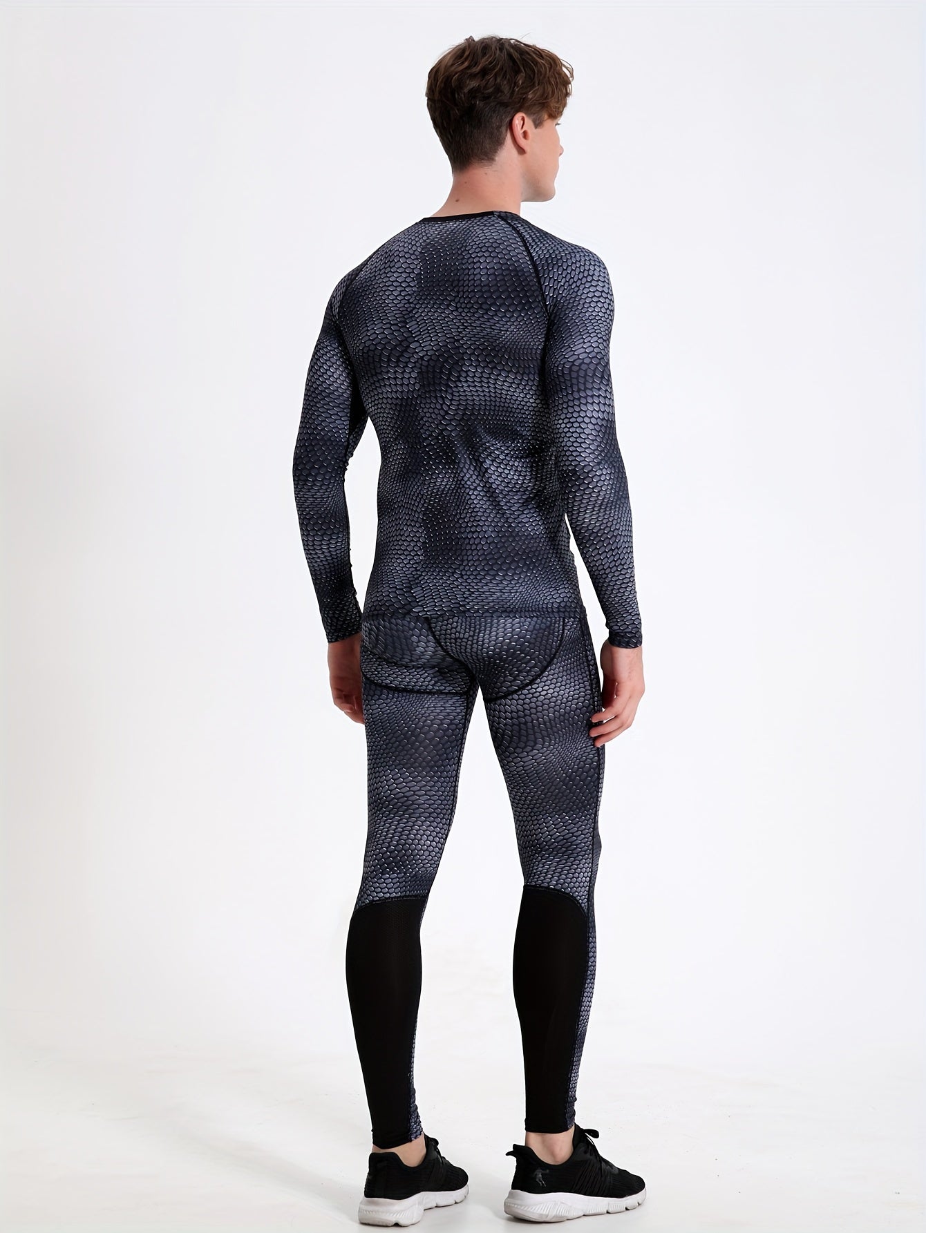 Men's Quick Dry Mesh Top & Leggings Set for Gym Training