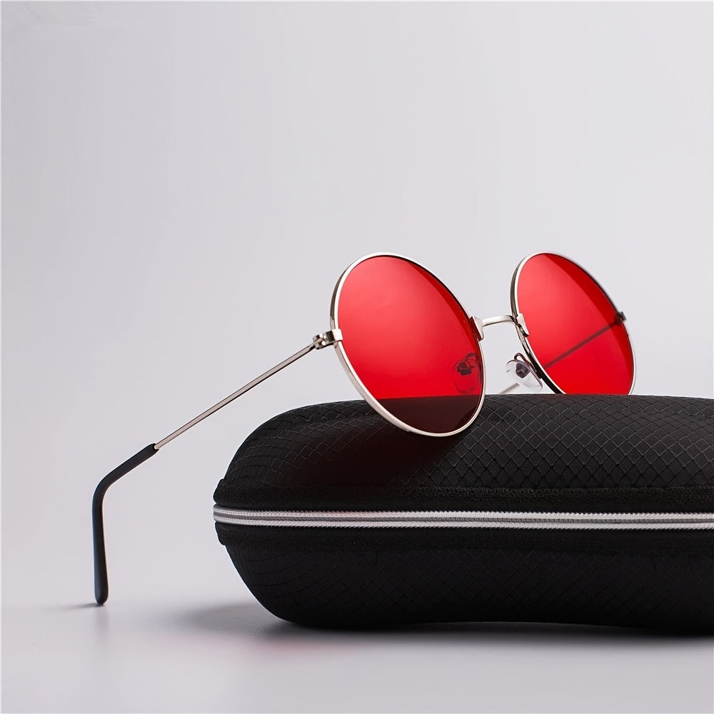 Vintage Round Frame Sunglasses Ladies Oversized Glasses