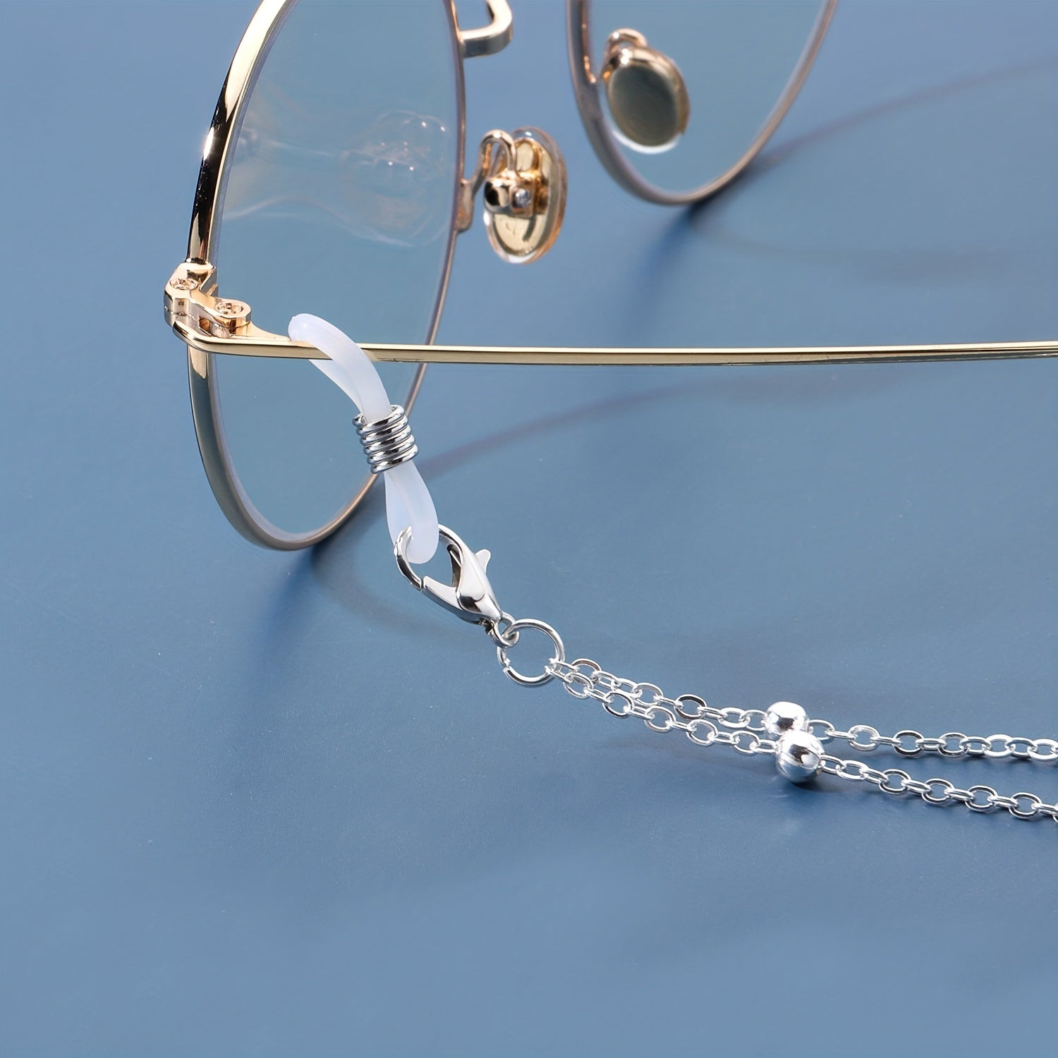 Men's Alloy Glasses Chain Beads Necklace Sunglasses Accessories