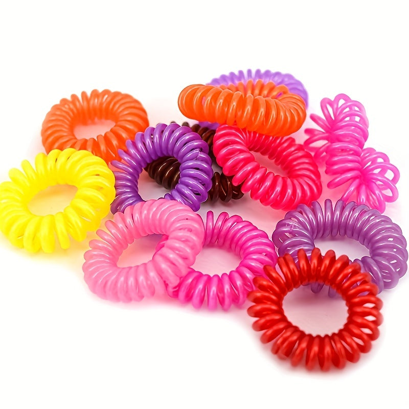 12pcs Colorful Spiral Hair Tie Elastic Head Bands Scrunchies