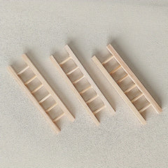 Mini Wooden Ladder Dollhouse Accessory Light Brown Intricate Detailing Creative