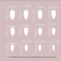 24pcs Silvery & Milky Gentle Style Nail Art Sheets False Nail Stickers