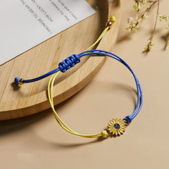 Men's Alloy Sunflower Yellow Friendship Bracelet