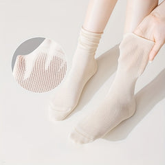8 Pairs Mid Tube Solid Socks for Women