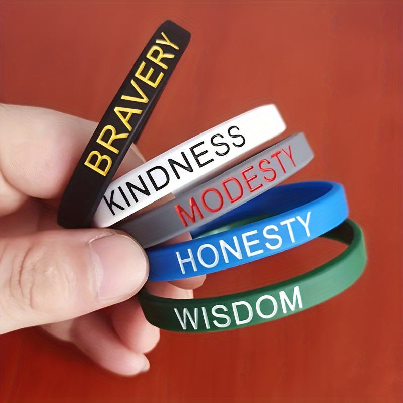 3pcs Inspirational Positive Energy Bracelet Student Couple Sports Bracelet