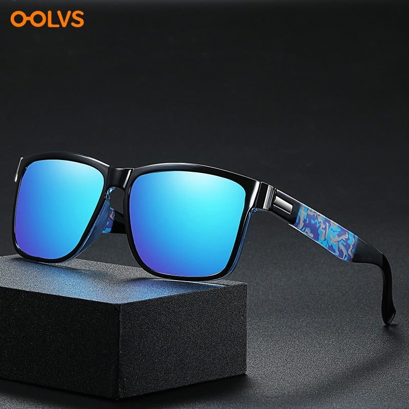 Square Polarized Sunglasses UV400 Protection Mirrored Lens Driving Glasses