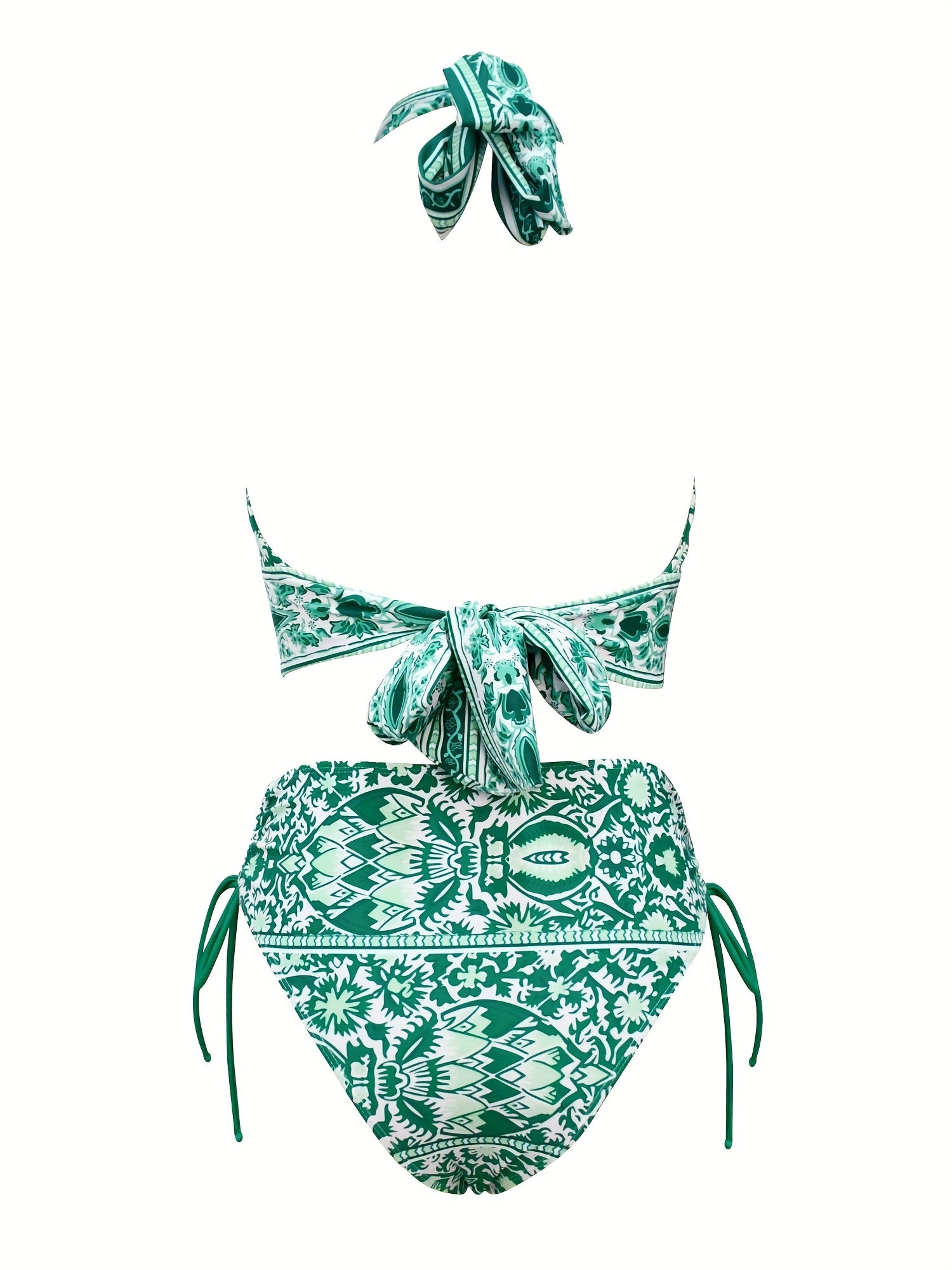 Criss Cross Halter Neck Bikini Set Backless Tie Side High Cut 2PC Swimsuit