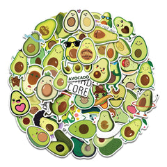 50pcs Cartoon Avocado Waterproof Stickers for Phone Notebook Decoration