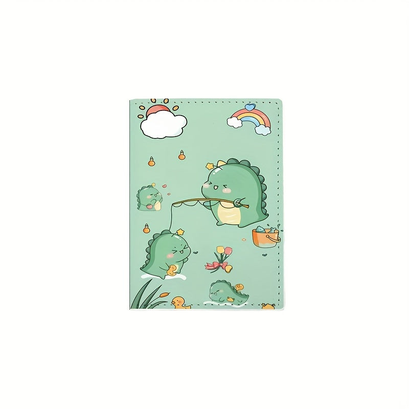 Cartoon Dinosaur Green Passport Protective Cover Waterproof Passport Bag