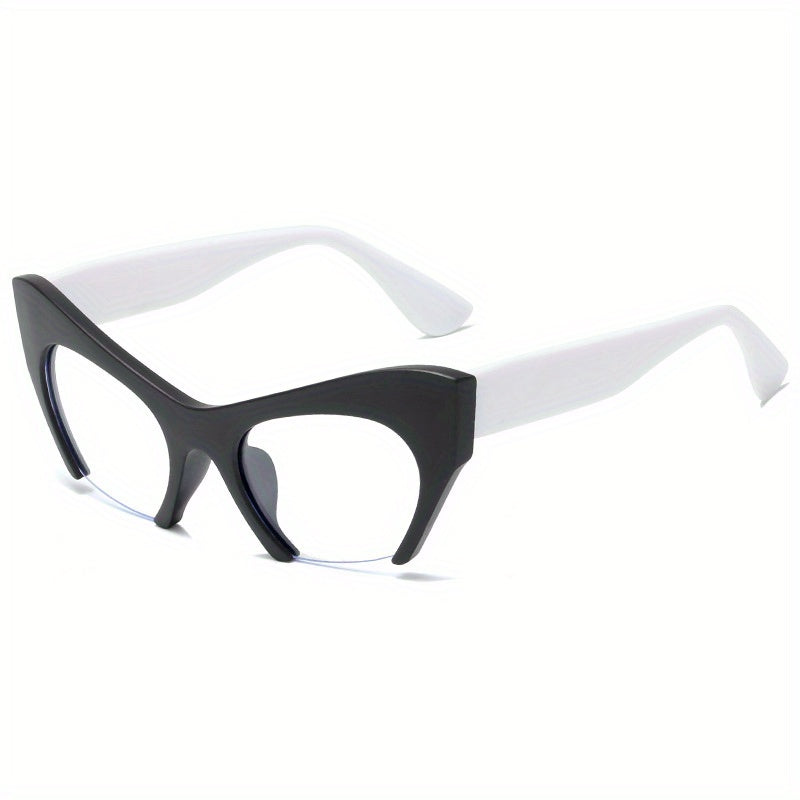 Retro Tortoiseshell Semi Rimless Clear Lens Glasses with Case