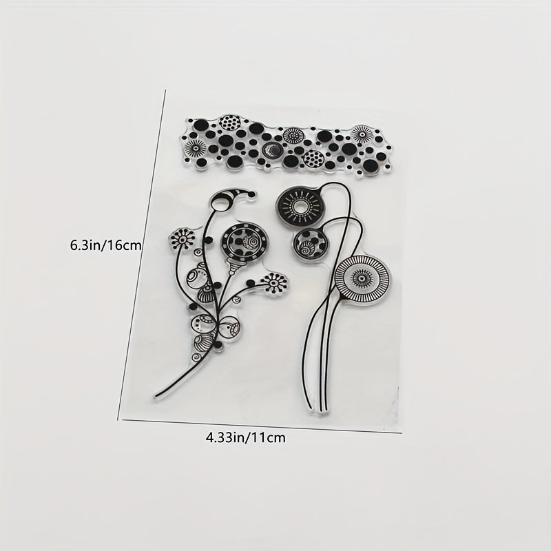 1pc Flower Stamp Painting Tools Silicone Transparent Stamp
