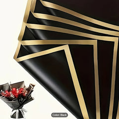 20pcs Waterproof Flower Art Golden Edge Paper Rose Flower Wrapping Paper