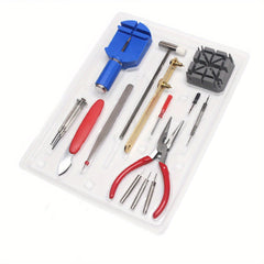 16pcs Watch Repair Tool Kit Watchmaker Link Pin Remover Case Opener Spring Bar