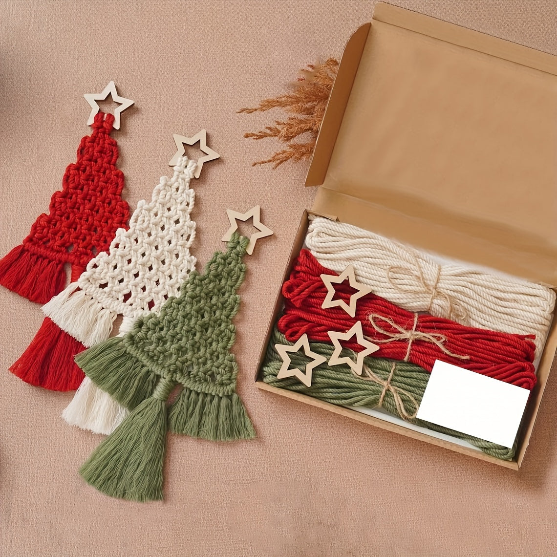 3pcs DIY Christmas Tree Weaving Set for Home Decor