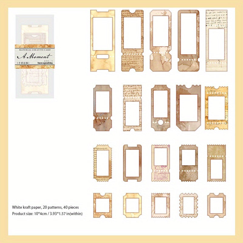 40pcs Time Series Journal Diary Decoration Material Pack