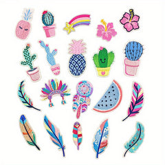 20pcs Cactus Embroidered Patch DIY Clothing Jacket Dress Accessories
