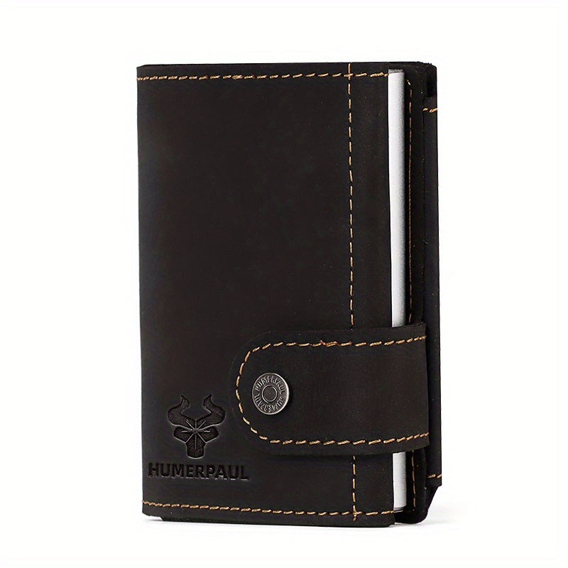 RFID Leather Money Clip Coin Pocket Men