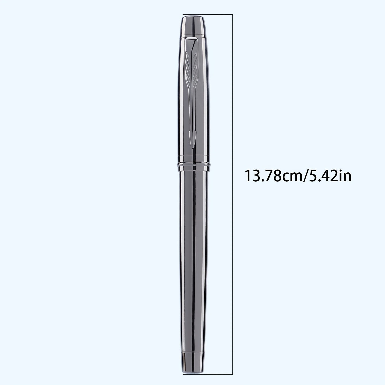 Silver Grey Fountain Pen 0.5MM Metal Pen with Ink Blotter