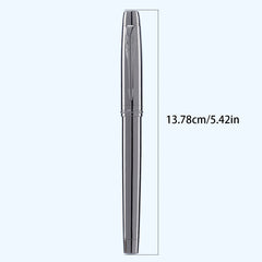 Silver Grey Fountain Pen 0.5MM Metal Pen with Ink Blotter