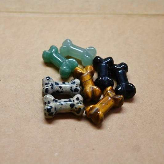 5pcs Natural Crystal Agate 25mm Bone Ornaments DIY Jewelry Materials