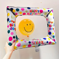 1pc Birthday Photo Frame Aluminum Balloon Party Decoration