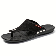 Men's Solid Fabric Thong Sandals for Beach