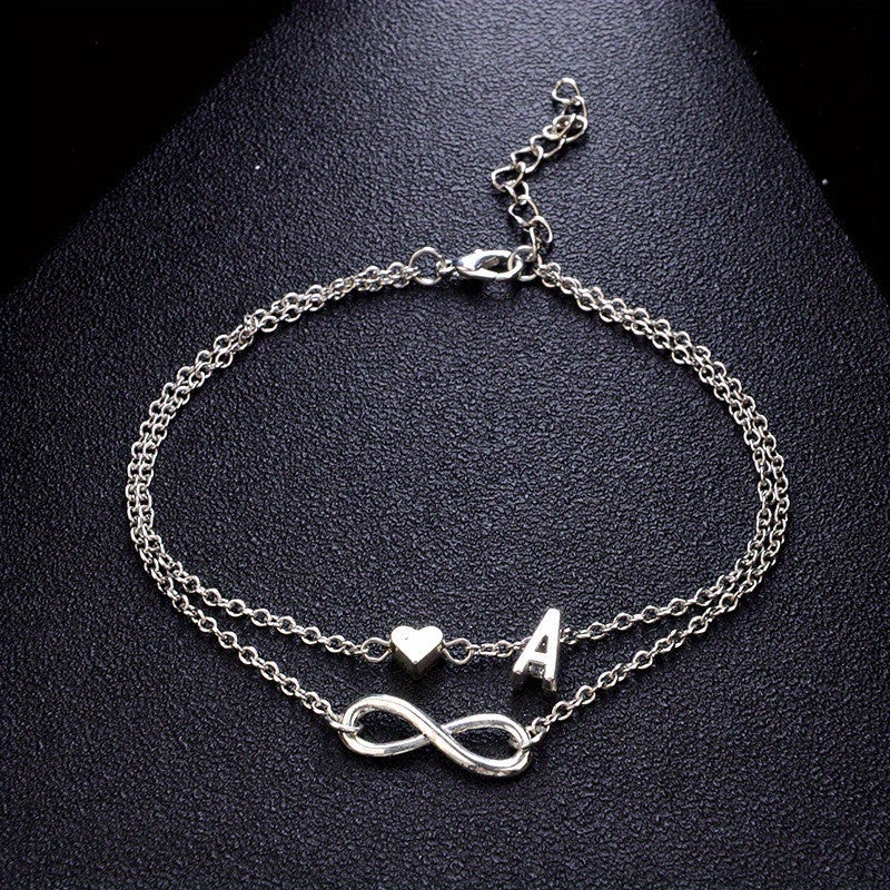 Letter Heart Beach Anklet Foot Jewelry
