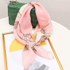Chain Print Chiffon Neckerchief Scarf Bandana Head Wrap Hair Accessory