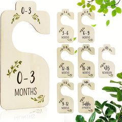 Wooden Baby Closet Dividers 8pcs Double-Sided Baby Clothes Organizers