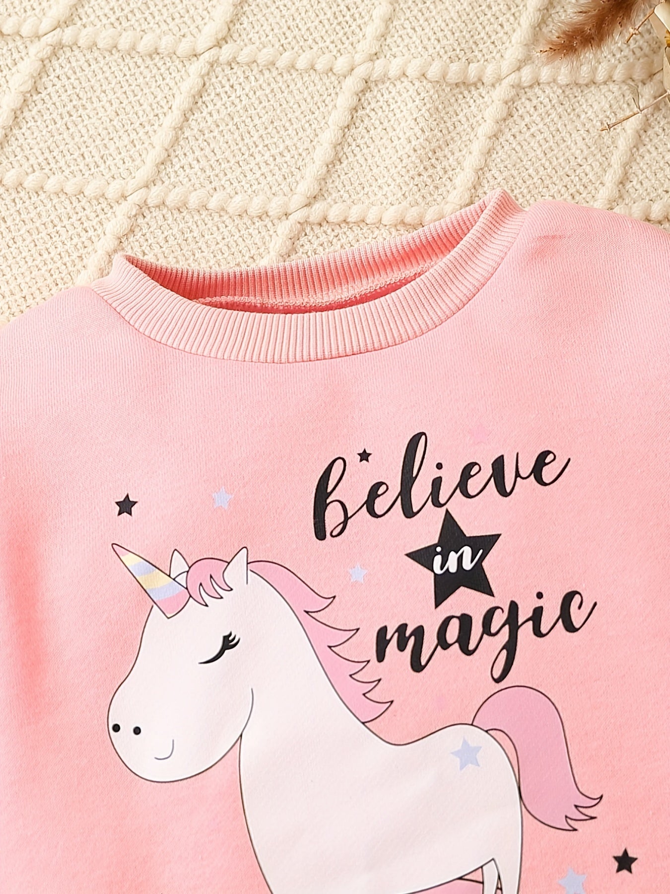 Unicorn Graphic Ribbed Baby Sweatshirt